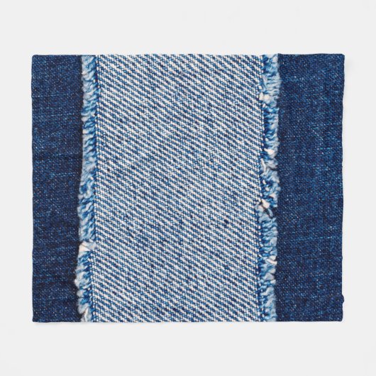 Denim blue jeans fabric frame. Bleached denim fabr Fleecedecke (Vorderseite (Horizontal))