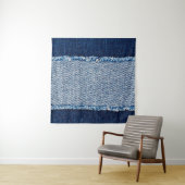 Denim blue jeans fabric frame. Bleached denim fabr Wandteppich (Beispiel)