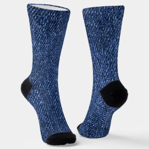 Denim Blue Jeans Graphic Design Stilvoll Socken
