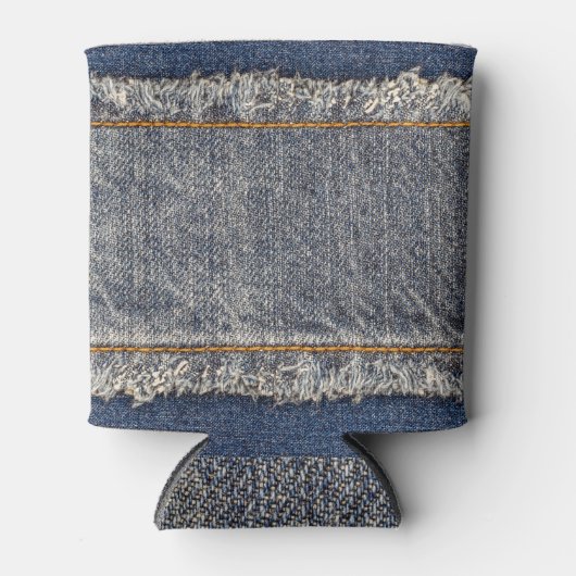 Denim Blue Jeans: Lässiger Doppelpflaster Dosenkühler (Vorderseite)