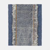 Denim Blue Jeans: Lässiger Doppelpflaster Fleecedecke (Vorderseite)