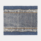 Denim Blue Jeans: Lässiger Doppelpflaster Fleecedecke (Vorderseite (Horizontal))