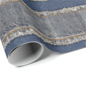 Denim Blue Jeans: Lässiger Doppelpflaster Geschenkpapier (Rolleneckpunkt)
