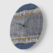 Denim Blue Jeans: Lässiger Doppelpflaster Große Wanduhr (Winkel)