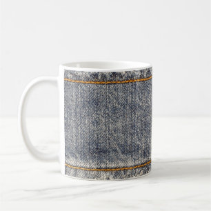 Denim Blue Jeans: Lässiger Doppelpflaster Kaffeetasse