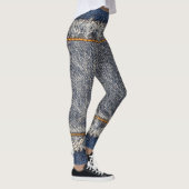 Denim Blue Jeans: Lässiger Doppelpflaster Leggings (Rechts)