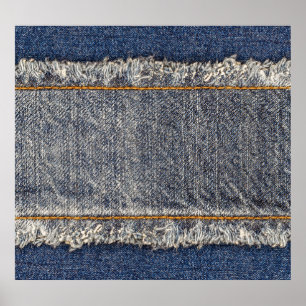 Denim Blue Jeans: Lässiger Doppelpflaster Poster