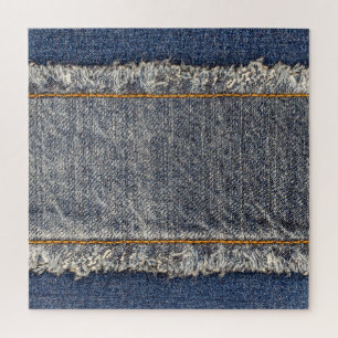 Denim Blue Jeans: Lässiger Doppelpflaster Puzzle