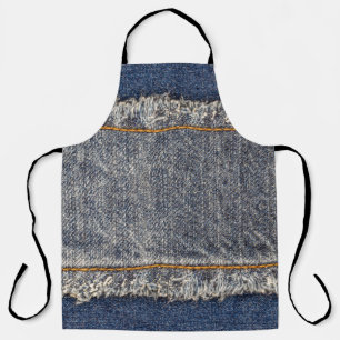 Denim Blue Jeans: Lässiger Doppelpflaster Schürze