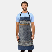 Denim Blue Jeans: Lässiger Doppelpflaster Schürze (Getragen)