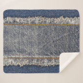 Denim Blue Jeans: Lässiger Doppelpflaster Sherpadecke (Vorderseite (Horizontal))