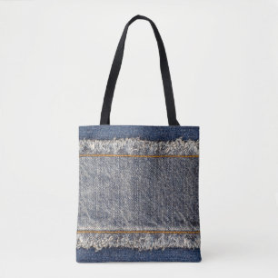 Denim Blue Jeans: Lässiger Doppelpflaster Tasche