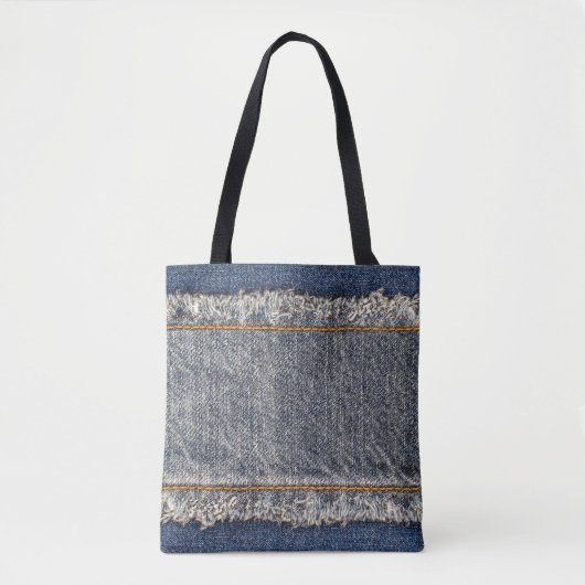 Denim Blue Jeans: Lässiger Doppelpflaster Tasche (Vorderseite)