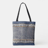 Denim Blue Jeans: Lässiger Doppelpflaster Tasche (Rückseite)
