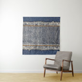 Denim Blue Jeans: Lässiger Doppelpflaster Wandteppich (Beispiel)