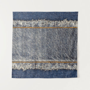 Denim Blue Jeans: Lässiger Doppelpflaster Wandteppich