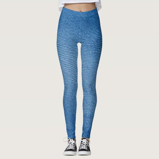 Denim Blue Jeans Pattern All-Over-Print Leggings (Vorderseite)
