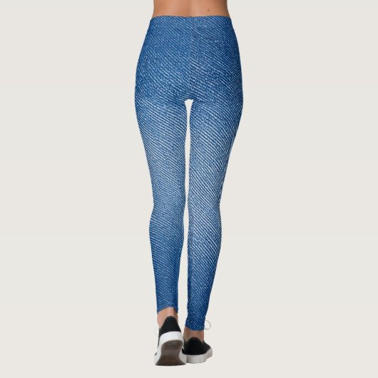 Denim Blue Jeans Pattern All-Over-Print Leggings (Rückseite)