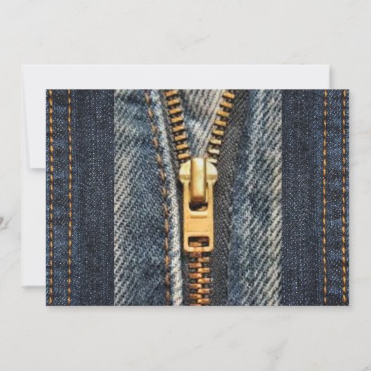 Denim Blue Jeans Print-Einladung Einladung (Vorderseite)