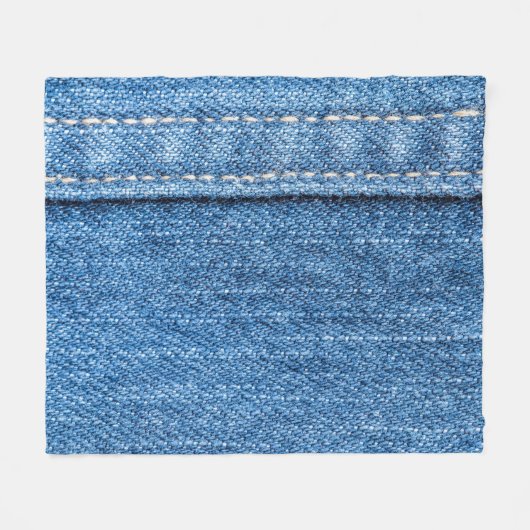 Denim Blue: Klassische Jeans Texture. Fleecedecke (Vorderseite (Horizontal))