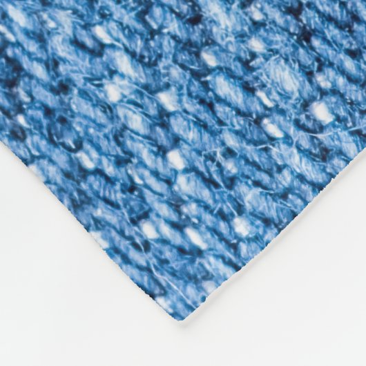 Denim Blue: Klassische Jeans Texture. Fleecedecke (Ecke)