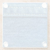 Denim Blue: Klassische Jeans Texture. Glasuntersetzer (Rückseite)