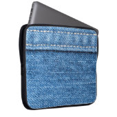 Denim Blue: Klassische Jeans Texture. Laptopschutzhülle (Vorne Rechts)