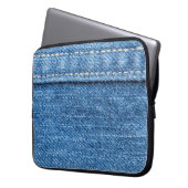 Denim Blue: Klassische Jeans Texture. Laptopschutzhülle (Vorderseite Links)