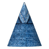 Denim Blue: Klassische Jeans Texture. Partyhütchen (Rückseite)