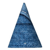 Denim Blue: Klassische Jeans Texture. Partyhütchen (Rechts)