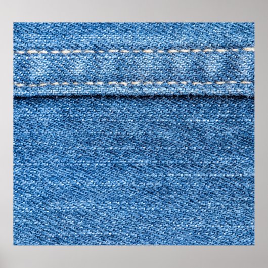 Denim Blue: Klassische Jeans Texture. Poster (Vorne)