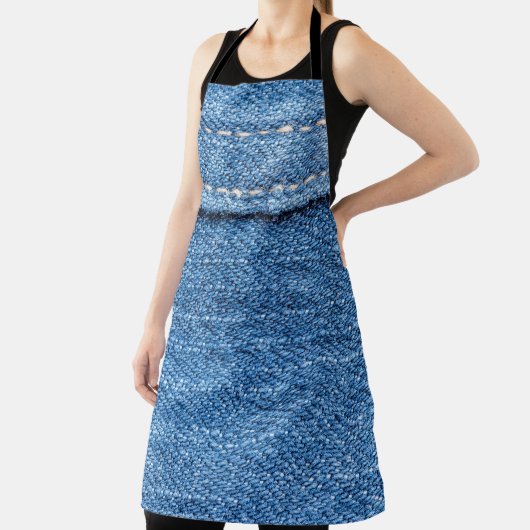 Denim Blue: Klassische Jeans Texture. Schürze (InSitu)