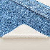 Denim Blue: Klassische Jeans Texture. Sherpadecke (3/4)