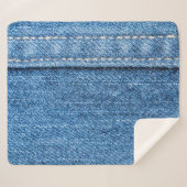 Denim Blue: Klassische Jeans Texture. Sherpadecke (Vorderseite (Horizontal))