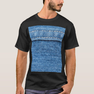Denim Blue: Klassische Jeans Texture. T-Shirt