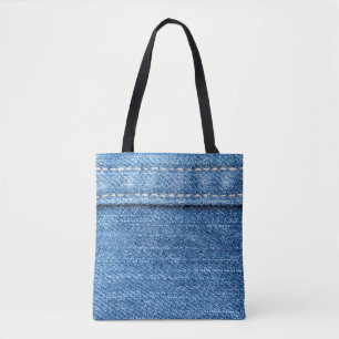 Denim Blue: Klassische Jeans Texture. Tasche