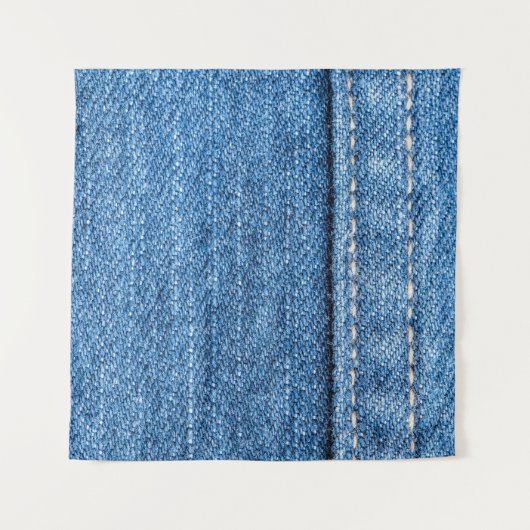 Denim Blue: Klassische Jeans Texture. Wandteppich (Vorderseite (Horizontal))