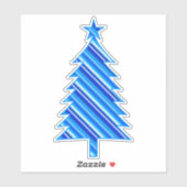 Denim Blue Layered Stripes Weihnachtsbaum Aufkleber (Blatt)