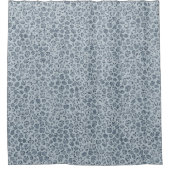 Denim Blue Leopard Print Glitzer Duschvorhang (Vorderseite)