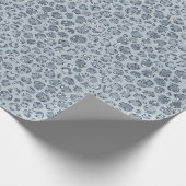 Denim Blue Leopard Print Glitzer Geschenkpapier (Ecke)