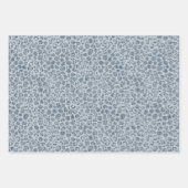 Denim Blue Leopard Print Glitzer Geschenkpapier Set (Vorderseite 3)