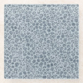 Denim Blue Leopard Print Glitzer Glasuntersetzer (Vorderseite)