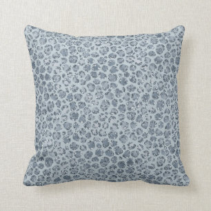 Denim Blue Leopard Print Glitzer          Kissen