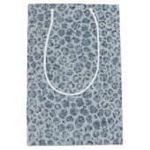 Denim Blue Leopard Print Glitzer Mittlere Geschenktüte (Vorderseite)