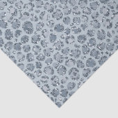 Denim Blue Leopard Print Glitzer Seidenpapier (Detail)