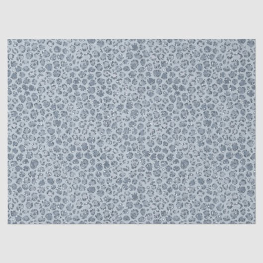 Denim Blue Leopard Print Glitzer Seidenpapier (Vorderseite)