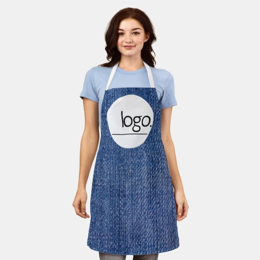 DENIM BLUE LOGO BUSINESS MARKENGESELLSCHAFT UNIFOR SCHÜRZE (Getragen)