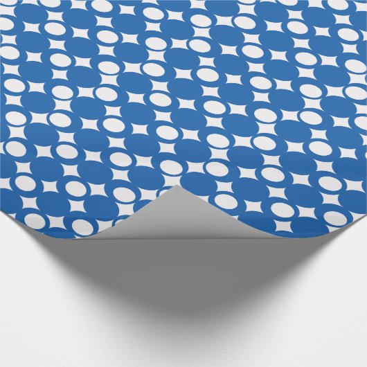 Denim Blue Mod Ball Design @ Emporio Moffa Geschenkpapier (Ecke)