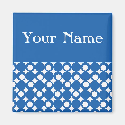 Denim Blue Mod Ball Design @ Emporio Moffa Magnet (Vorne)