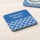 Denim Blue Mod Ball Design @ Emporio Moffa mit Tex Getränkeuntersetzer (Linke Seite)